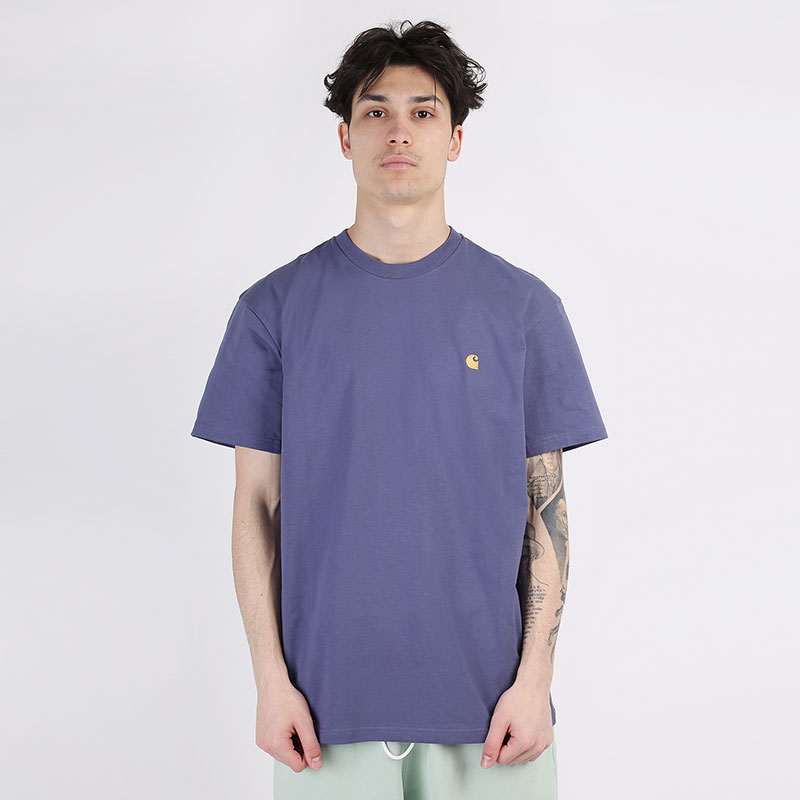 Мужская футболка Carhartt WIP S/S Chasw T-Shirt (I026391-cold viola/gold)  - цена, описание, фото 2